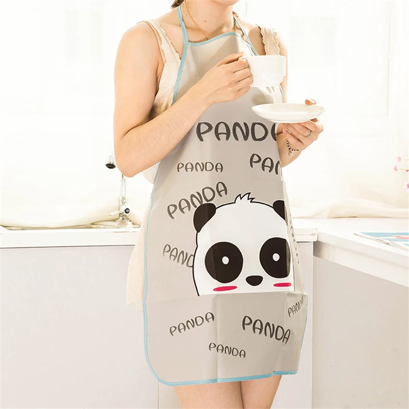 Cartoon Aprons Kitty Dora Bib Apron Cartoon Long Sleeve Cuff Waterproof Aprons Gowns Suits For Women Kitchen Apron
