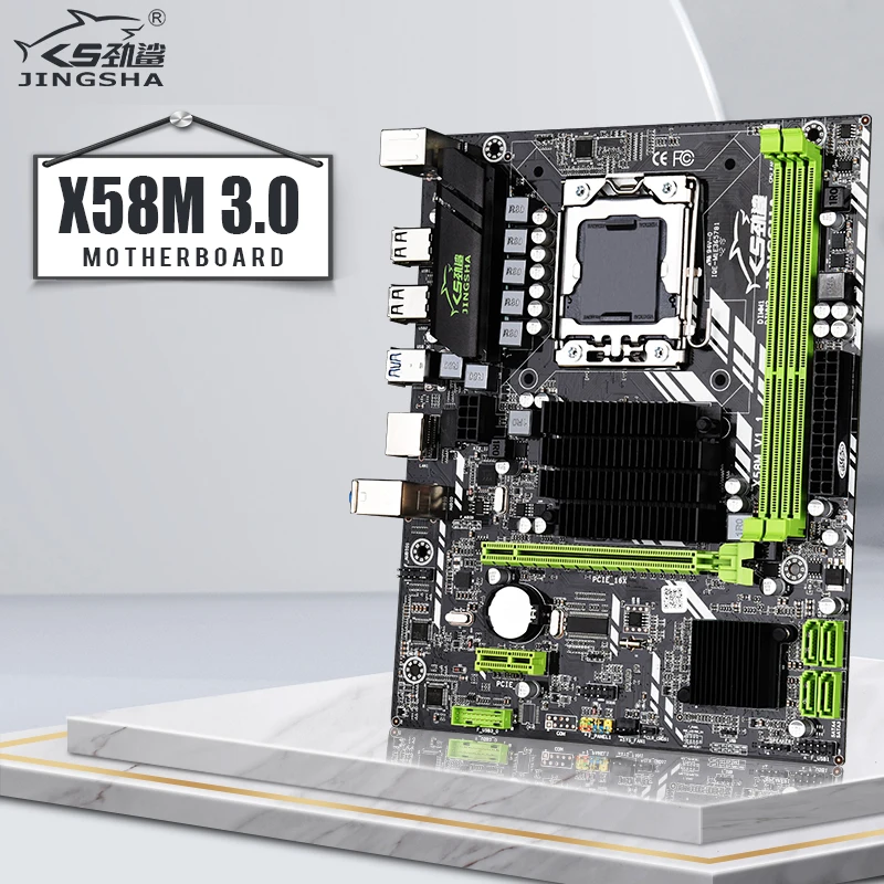Материнская плата JINGSHA X58M LGA1366 3 0 MATX PCI E 16X поддержка DDR3 ECC REG RAM и ОЗУ для настольного