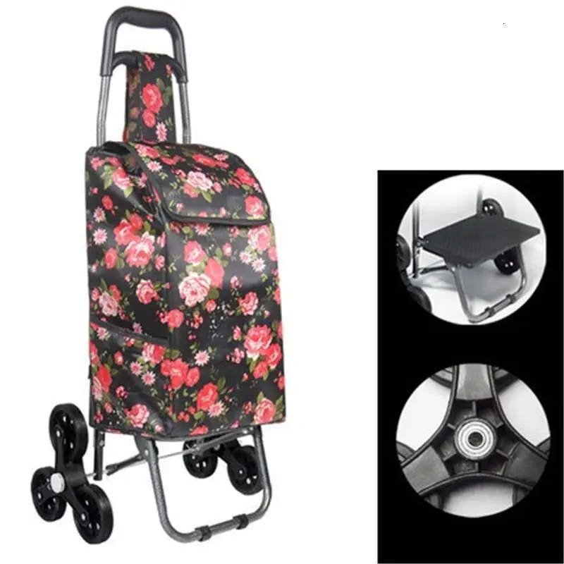 Version D Plegable carito для покупок Roulant кухонный стол Carrello Cucina Mesa Cocina колесница De Courses Avec roulets тележка - Цвет: Version D