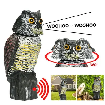 

Realistic Owl Pest Deterrent Handmade Birds Hunting Decoy Scarer Repeller Pest Control Scarecrow Garden Yard Move