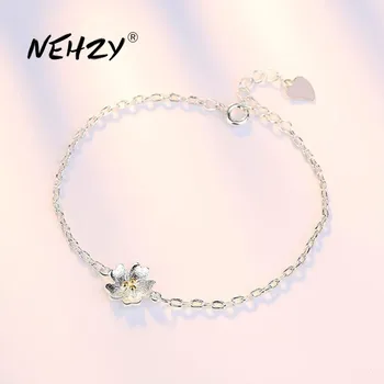 

NEHZY 925 sterling silver new jewelry fashion woman bracelet retro cute flower bracelet length 19.5CM