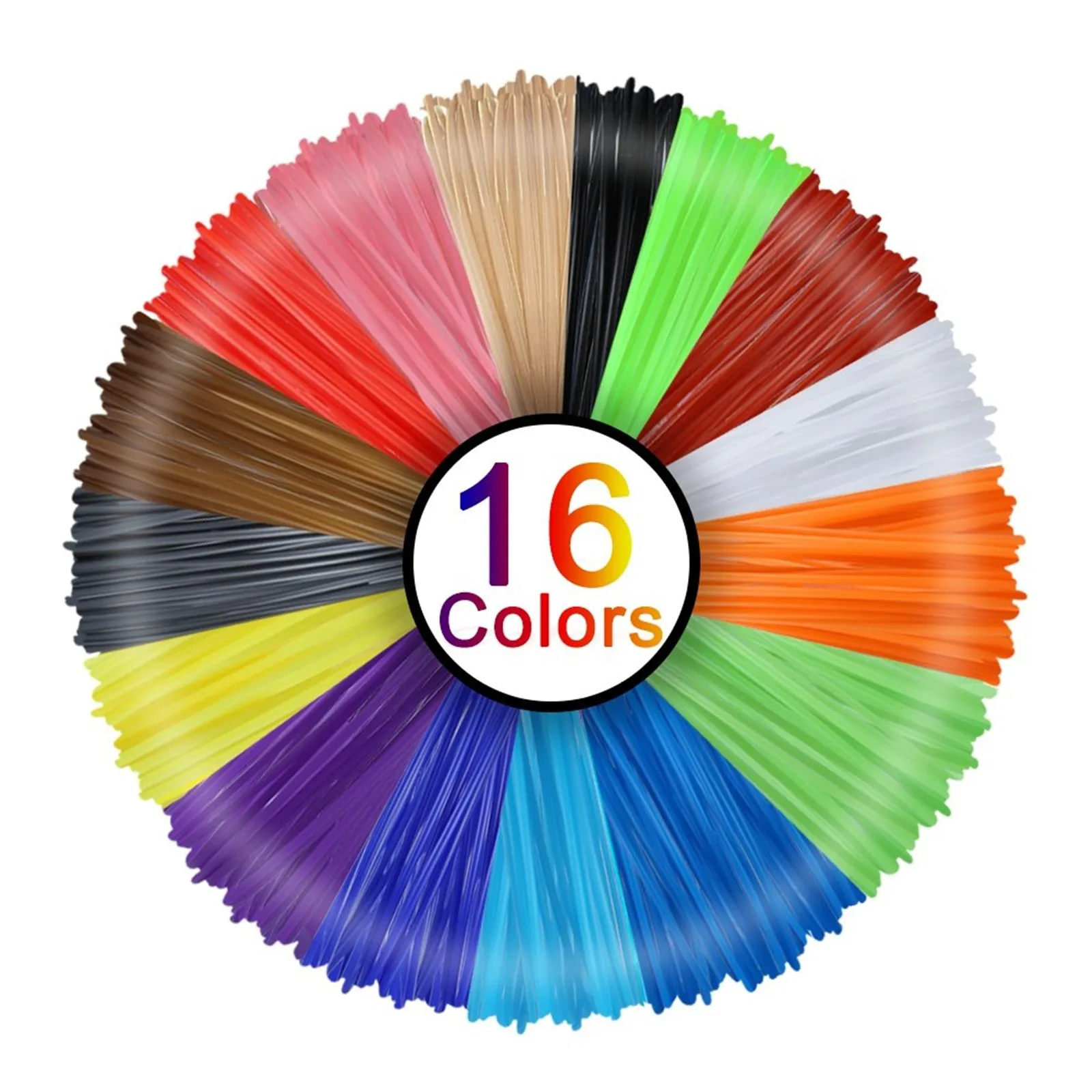 3D Pen Filament 16 Colours 5 m Each-3D Pen Filament 1.75 mm Paint Set printing materials for Printer pen