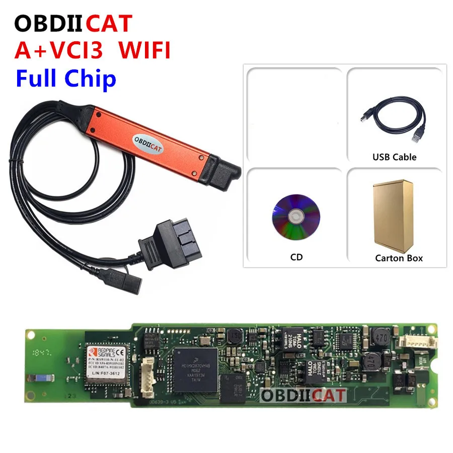 A + качество VCI3 V2.40.1 полный чип OBDIICAT-VCI3 большой кабель сканер для грузовика vci 3 V2.31