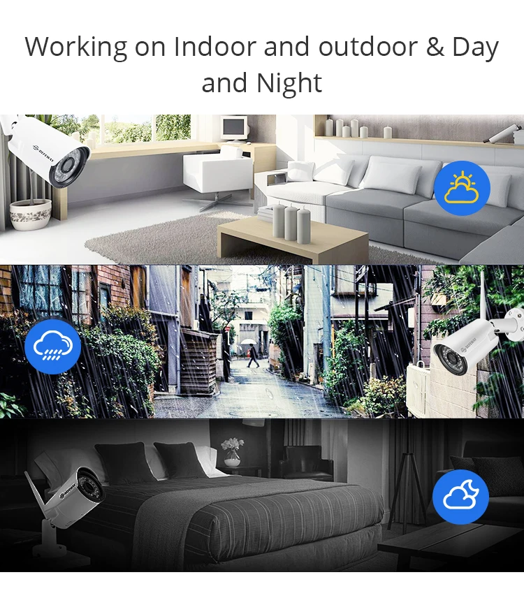 DEFEWAY комплект видеонаблюдения Wi-Fi Беспроводной Главная видеонаблюдения Системы 4CH NVR 1080 P HD H.265 видеонаблюдения Системы 2MP 4 CCTV Камера