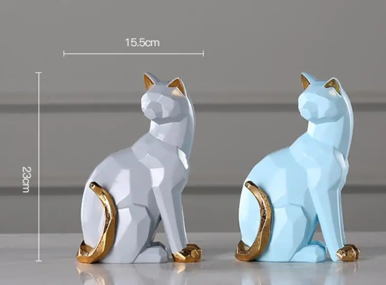  Geometric Sculpture Handicraft Resin Origami Bear Furniture Bedroom Study Decoration Rabbit and Cat - 4000207862789