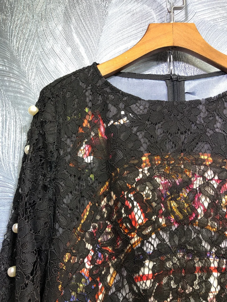 Брендовое Новое дизайнерское женское кружевное платье весеннее популярное модное женское мини-платье высокого качества с длинным рукавом и бисером B466