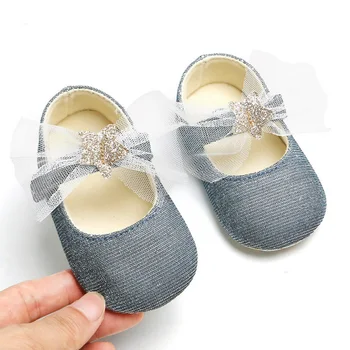 

Newborn Infant Star Princess Sequin Stars Cotton Shoes Baby Girl Shoes Soft Bottom Bow Casual Shoes Baby Toddler First Walkers