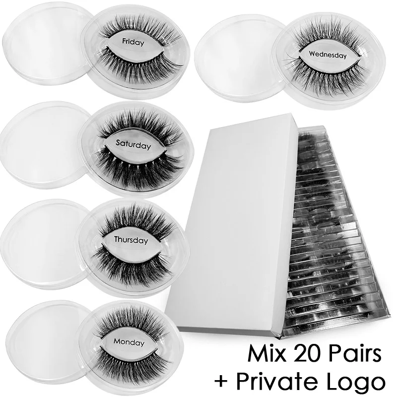 Mix20Pairs WITH LOGO 20 Вт, 30 Вт, для выведения токсинов, 40 шт ресниц оптом Ресницы cilios 3d ресницы серо-коричневого цвета, опт, набор, объемные норковые ресницы оптом накладные ресницы faux cils - Цвет: Mix20Pairs WITH LOGO