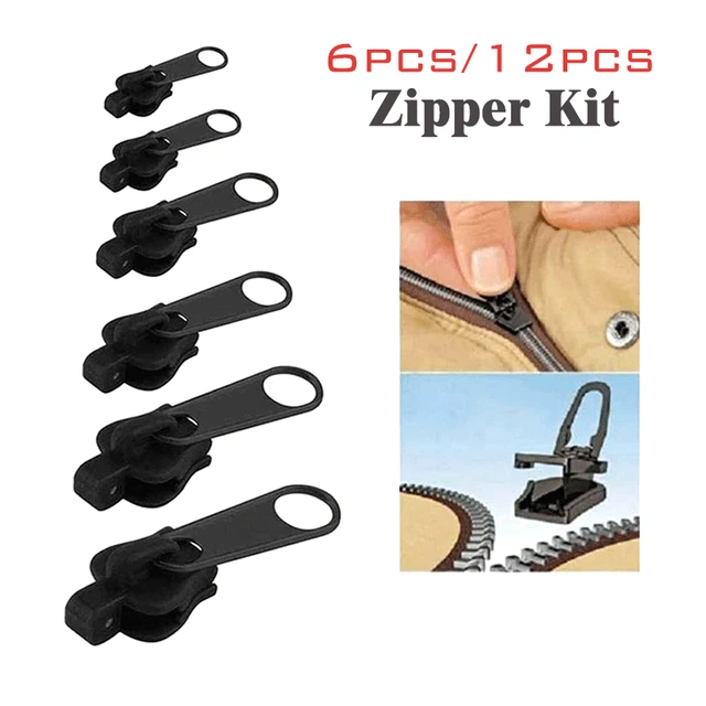 6PCS Zipper Repair Kit Instant Zipper Replacement Slider Fast Sewing Tool  Accessories For Coats Purse Pants Zipper DIY Sewing - AliExpress