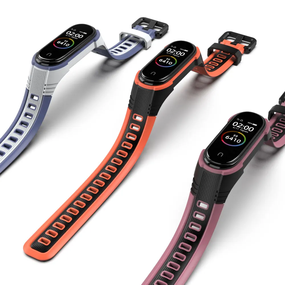 Ремешок Mi Band 5 Новый стиль для 5/4/3 спортивный силиконовый браслет Band5 Смарт часы