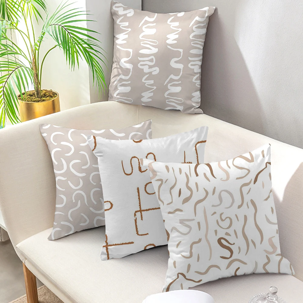 

45x45cm Pillow Case Fashion Cushion Cover Decorative Pillowcases Polyester Peachskin Abstract element Pillows Cover for Home