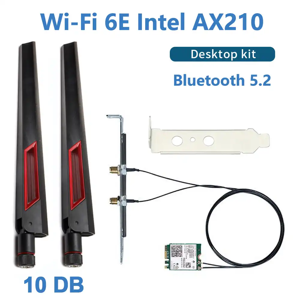 6Ghz 802.11ac 5G WiFi 6 Intel AX210 Bluetooth 5.2 3000 Mbps Wireless M.2 Intel WiFi Card Dual Band 2.4G ax AX210NGW Adattatore Wi-Fi