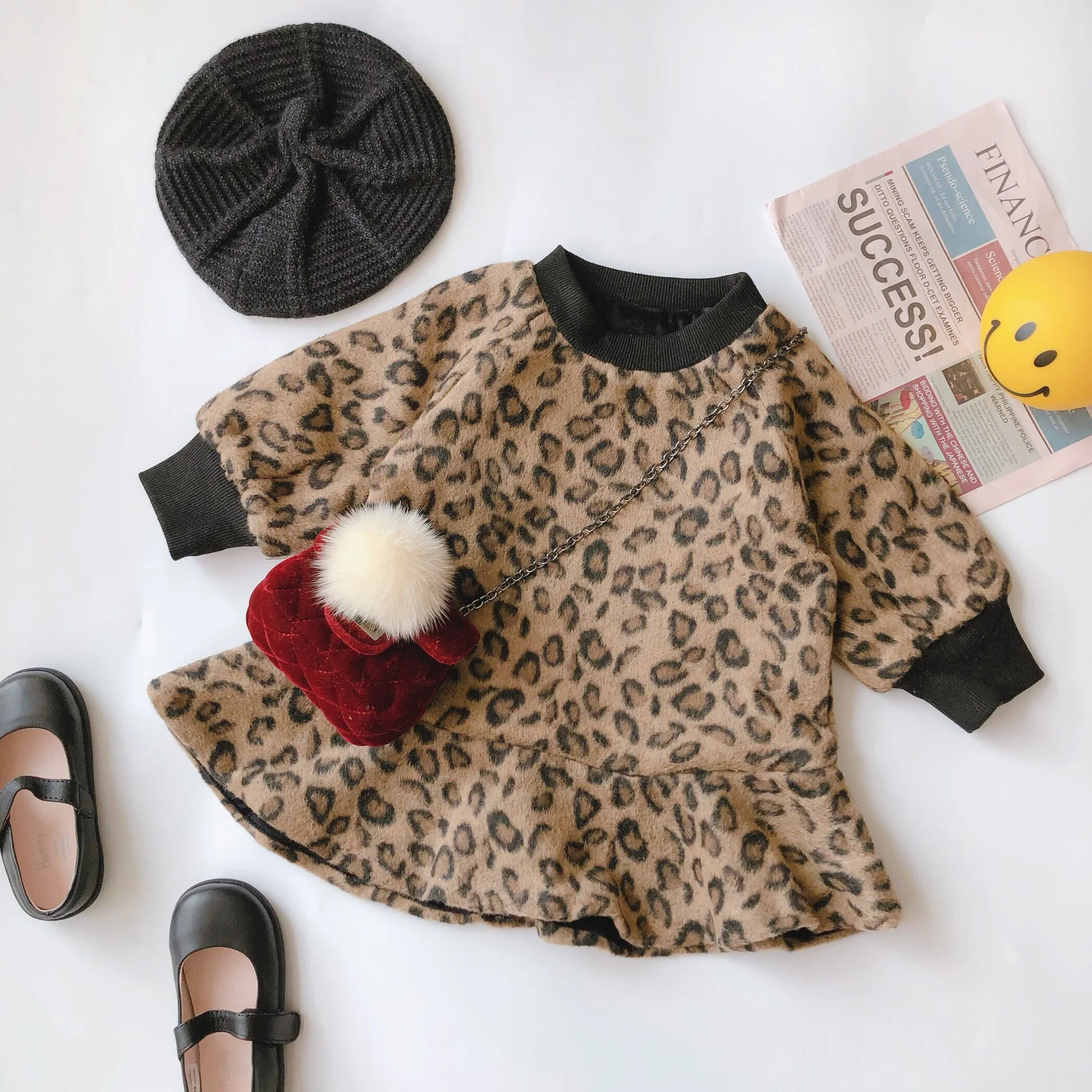 WLG/зимние платья для девочек детское вельветовое плотное леопардовое модное платье с рисунком, теплое платье для маленьких девочек от 2 до 6 лет