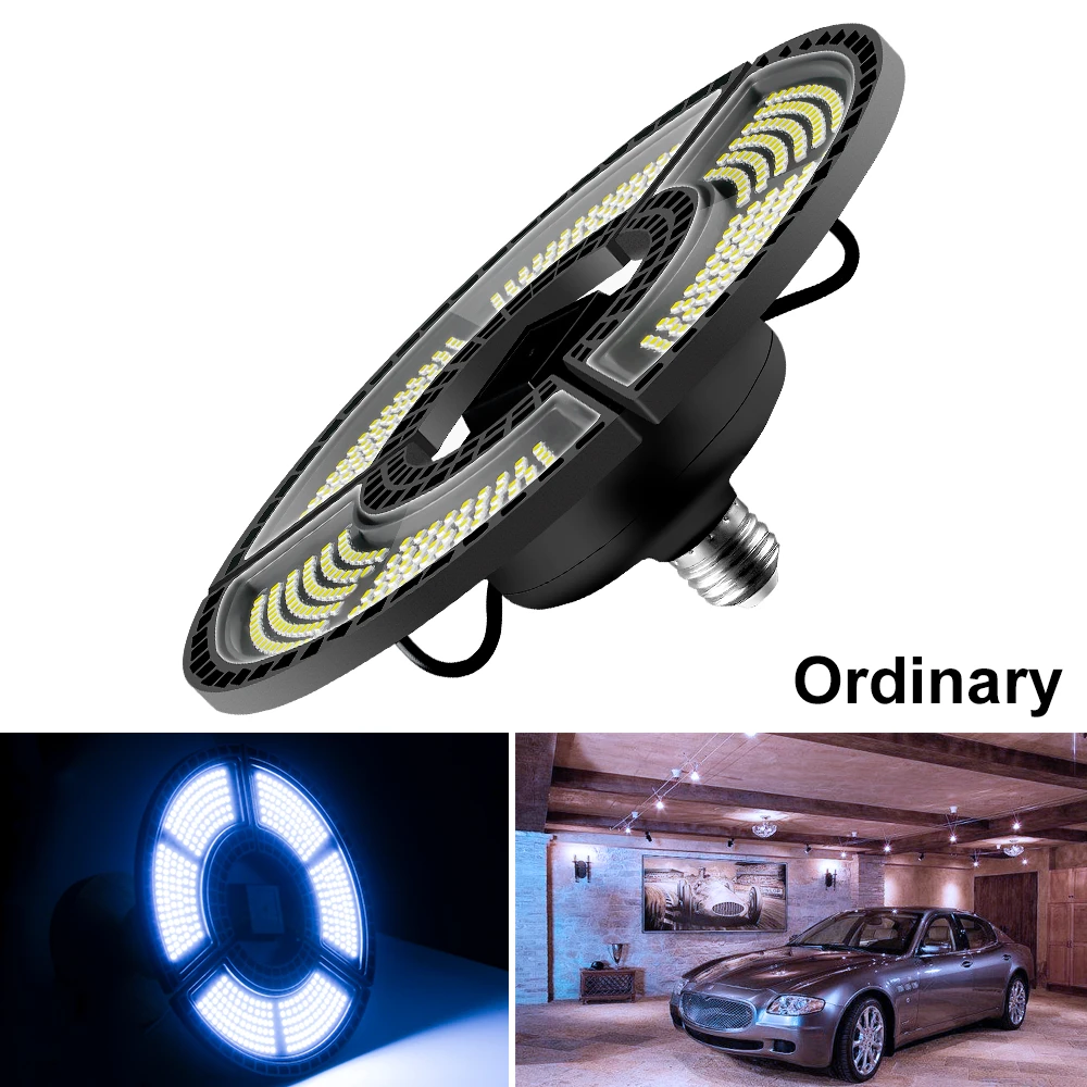Ordinary Cold E27 светодиодный лампы 220V Светодиодная лампа в виде НЛО E26 деформируемая игрушка гараж светильник Сенсор 60 Вт 80 Вт 100 Вт 120 Вт лампада светодиодный светильник 110V склад светильник Инж - Испускаемый цвет: Ordinary Cold
