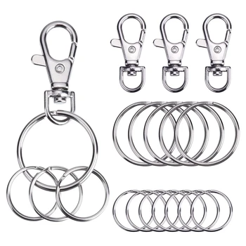 

200 Pieces Key Hooks Rings Set 20 mm Key Rings 120 Pieces 30 mm Key Rings 40 Pieces Metal Swivel Snap Hook 40 Pieces
