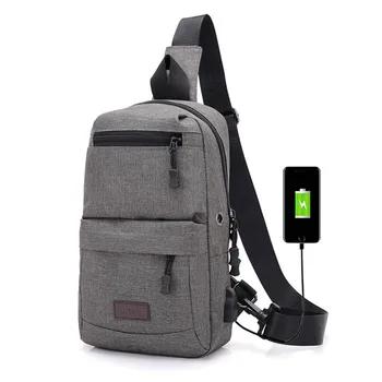 

Anti-theft Men Chest Bag Crossbody Bags Multifunction Shoulder Bag Casual Crossbody Bags USB Charging Chest Pack