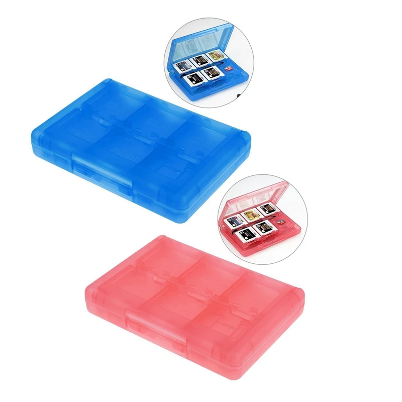 2 шт 28 в 1 чехол-держатель для карт nintendo DS 3DS XL LL DSi MT-синий и розовый | Электроника