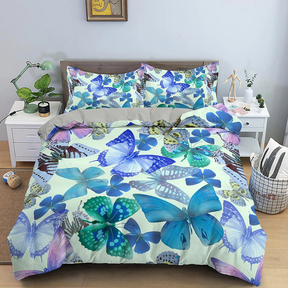 

3D Printing Bedding Set Butterfly Pattern Cartoon Bedspread Bedclothes Single Twin Full Queen King Size Children's Boy Bedroom