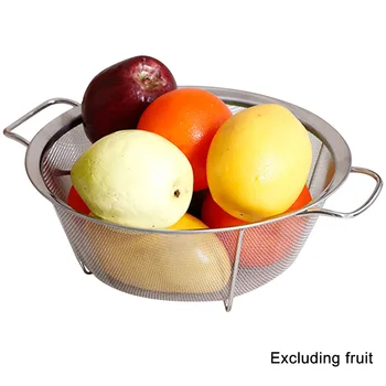 

Stainless Steel Colander Non Slip Kitchen Strainer Heavy Duty Professional Wall Hanging Dishwasher Safe Perforated With Handle