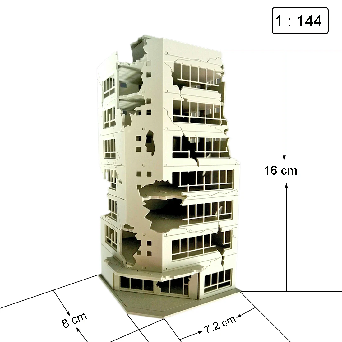 1:100/1:144 песочный стол разрушенная модель здания битва поврежденная модель здания для битвы поврежденная версия
