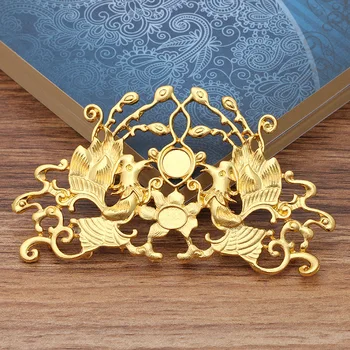 

10pcs Zinc Alloy Metal Casting Ancient Oriental Double Phoenix Connectors Charms Findings DIY Women Wedding Jewelry Accessories
