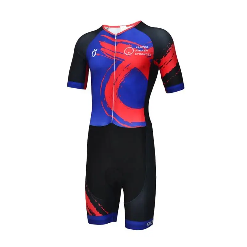 EMONDER Триатлон Велоспорт Джерси быстросохнущая без рукавов Велоспорт Skinsuit велосипед Джерси одежда для плавания Бег езда - Цвет: Многоцветный