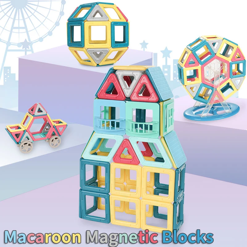 Kopen 2019 Nieuwe Macaron Kleur Magnetische Blokken Speelgoed Voor Kinderen Magneet Bouw Blokken Set Designer Educatief Bricks Magnetische Speelgoed