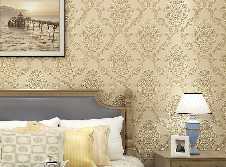 Luxury Victorian Damask 3D Wallpaper Roll Home Decor Living Room Bedroom Silver Floral Wall Paper