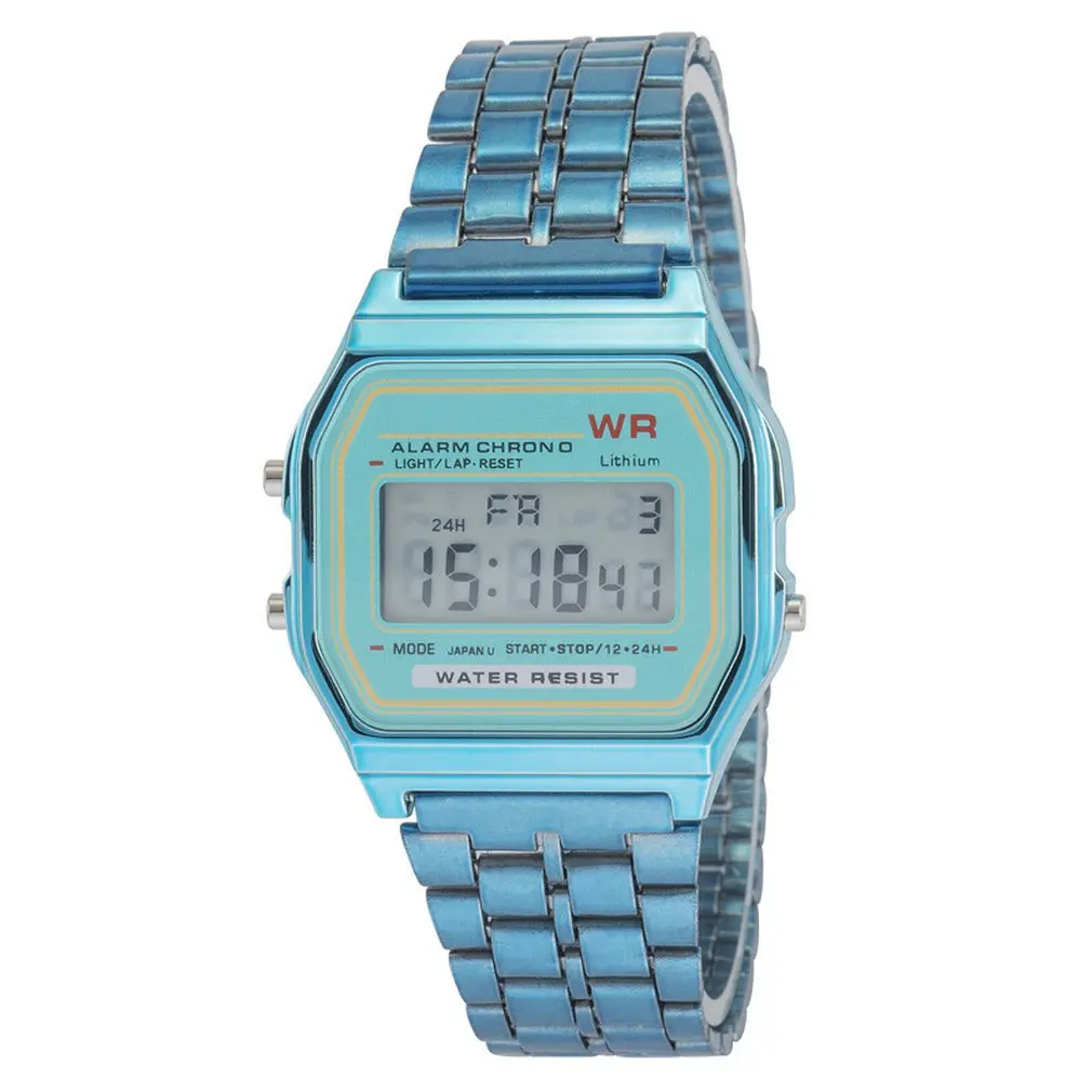 Ультратонкие спортивные детские электронные металлические часы F91W, многофункциональные светящиеся часы-будильник со стальным ремешком, часы для детей, подарок