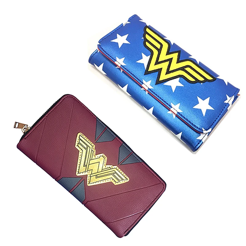 Justice League Wonder Woman Длинный кошелек Hero Super Girl кожаный Студенческая цена креативный