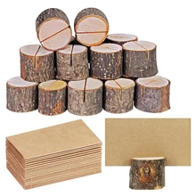 

20 PC/Set Of Natural Wooden Memo Holder Wedding Party Table Decoration Business Card Holder Photo Memo Note Holder Christmas