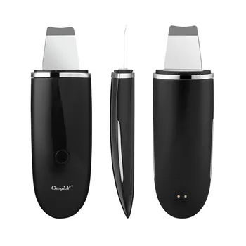 

USB Charging Ultrasonic Vibration Skin Scrubber Ionic Blackhead Remover Dead Skin Peeling Shovel Facial Skin Tightening Scraper