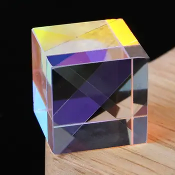 

Colorful Colorful Combiner Splitter Cross Dichroic Cube RGB Prism Optical Glass Triangular Prism for Teaching Light Spectrum