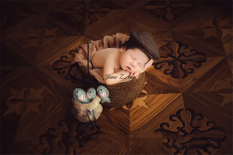 Jane Z Ann Детские фотографии котята Рыбалка серый набор с шапочкой Рыбалка чаши стержни комбинации фотографии реквизит для новорожденных/100 дней