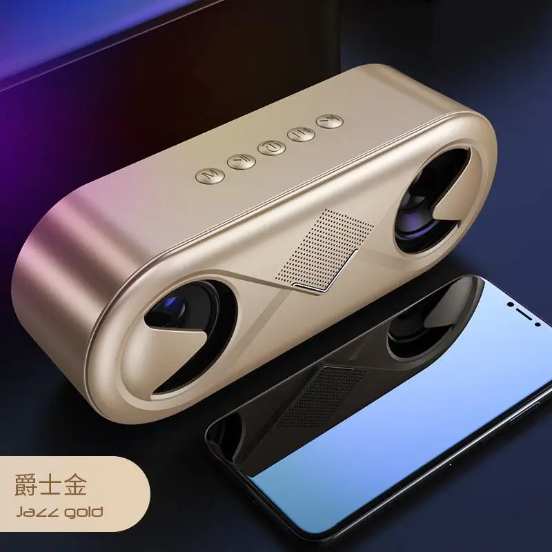 HobbyLane 6D стерео портативный Bluetooth динамик 10 Вт беспроводной динамик открытый динамик Поддержка TF карты/USB драйвер/AUX Лидер продаж - Цвет: Gold