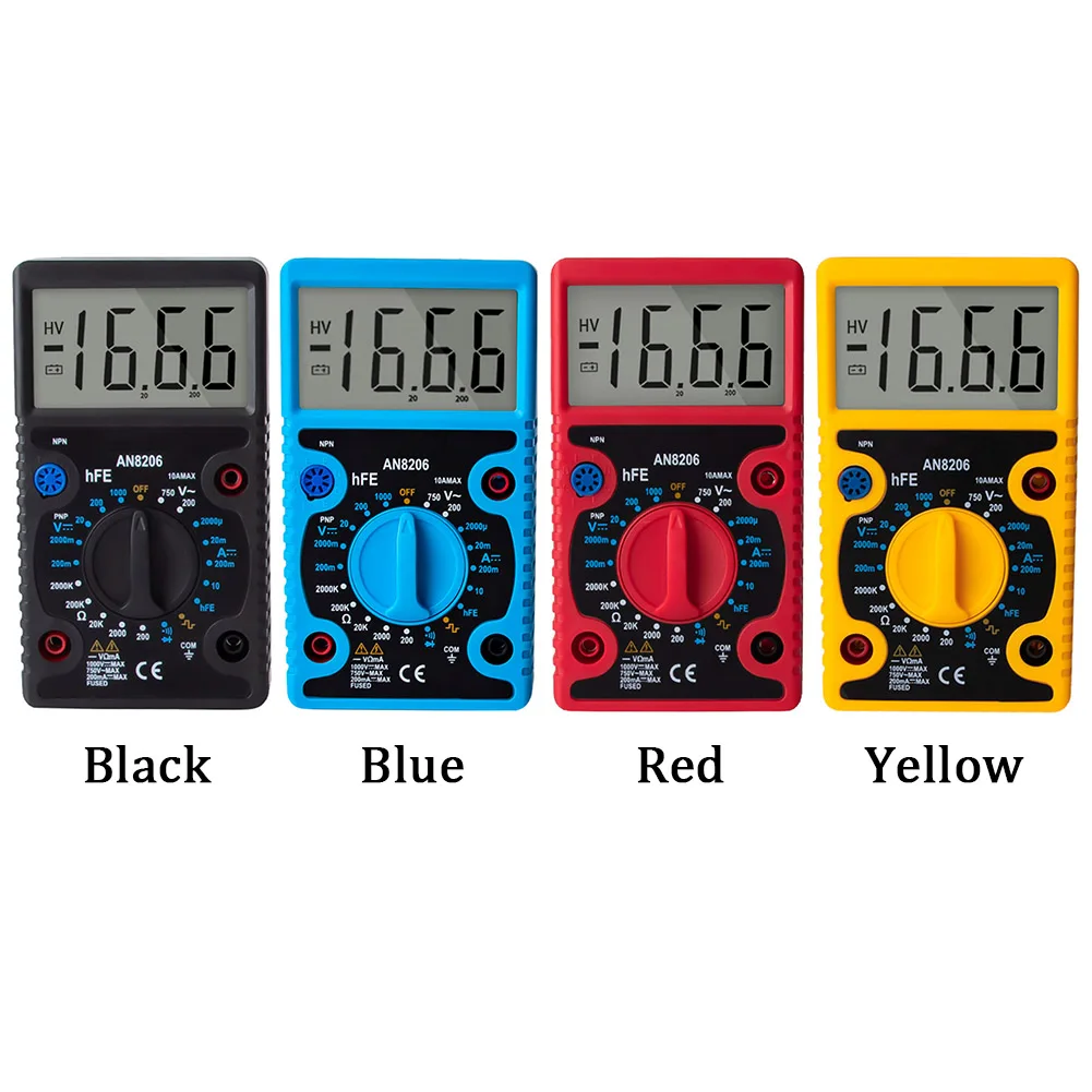 Профессиональный цифровой мультиметр портативный большой экран диод инструмент Напряжение Ток ручной квадратная волна зуммер мини Автоматический диапазон