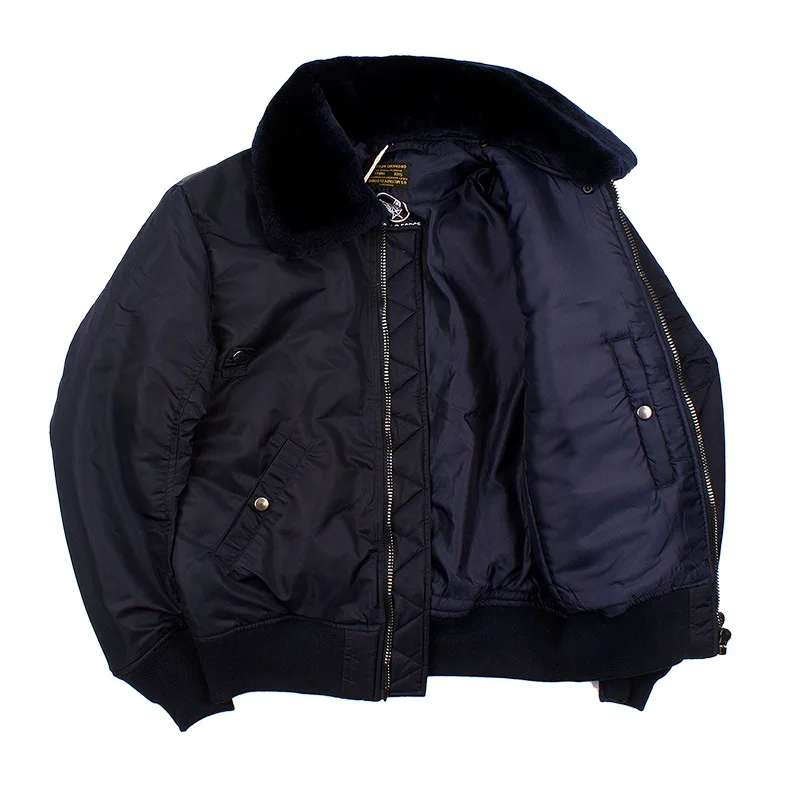 Плюс размер Мужская летная куртка B15, классическое повседневное зимнее теплое шерстяное пальто с воротником. Толстые хлопковые куртки. Качественные продажи