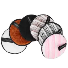 6 шт ленивый двухсторонний слоеный микрофибра для снятия макияжа Губка для мытья лица Косметическая пуховка пудра