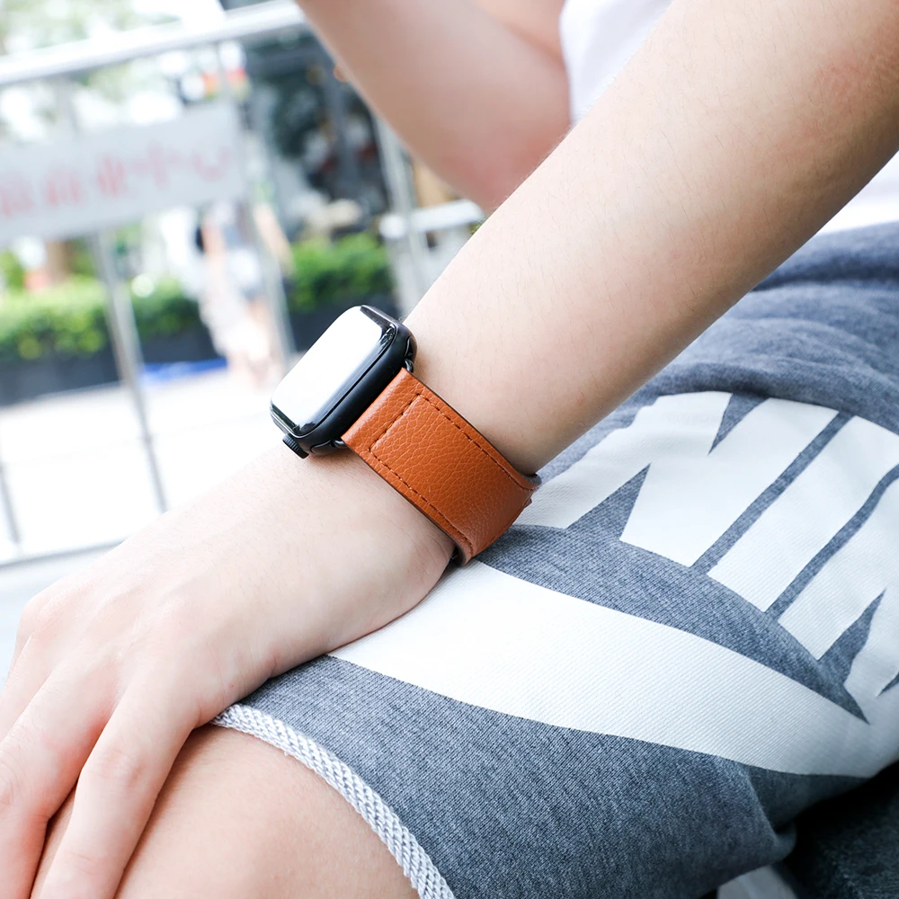 Ремешок для apple watch 5 ремешок 44 мм 40 iwatch 42 38 браслет часов из натуральной кожи 4 3 2 1