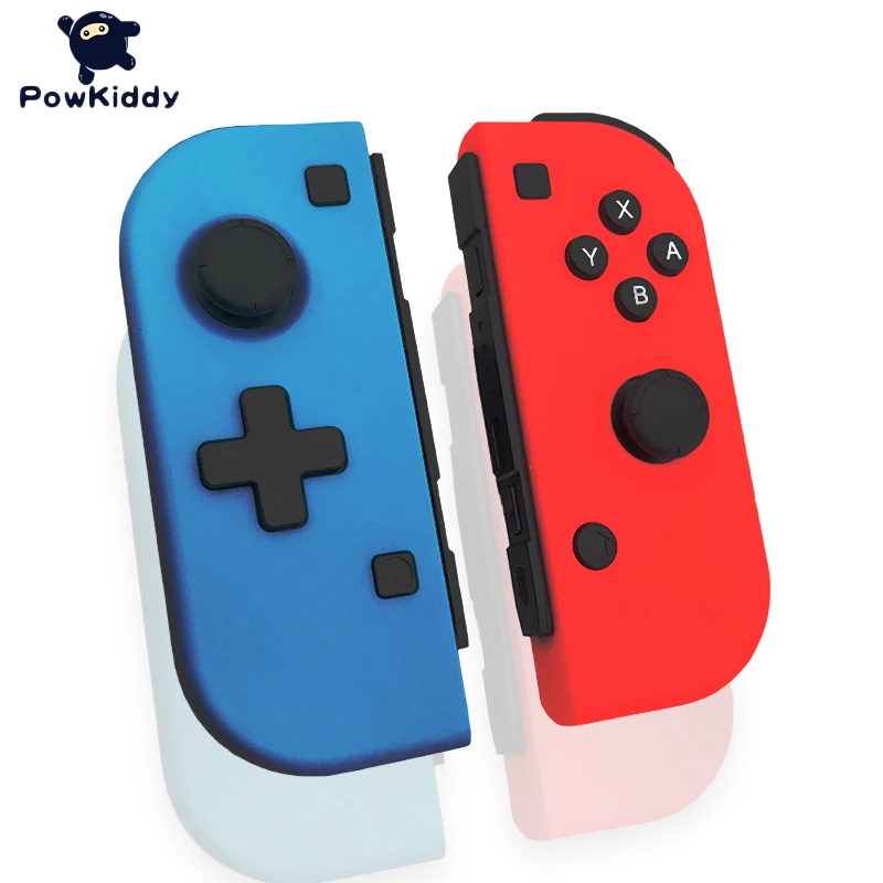 POWKIDDY-mando inalámbrico izquierdo y derecho para consola, correa de Joystick rojo y azul para videojuegos, Bluetooth (L + R)