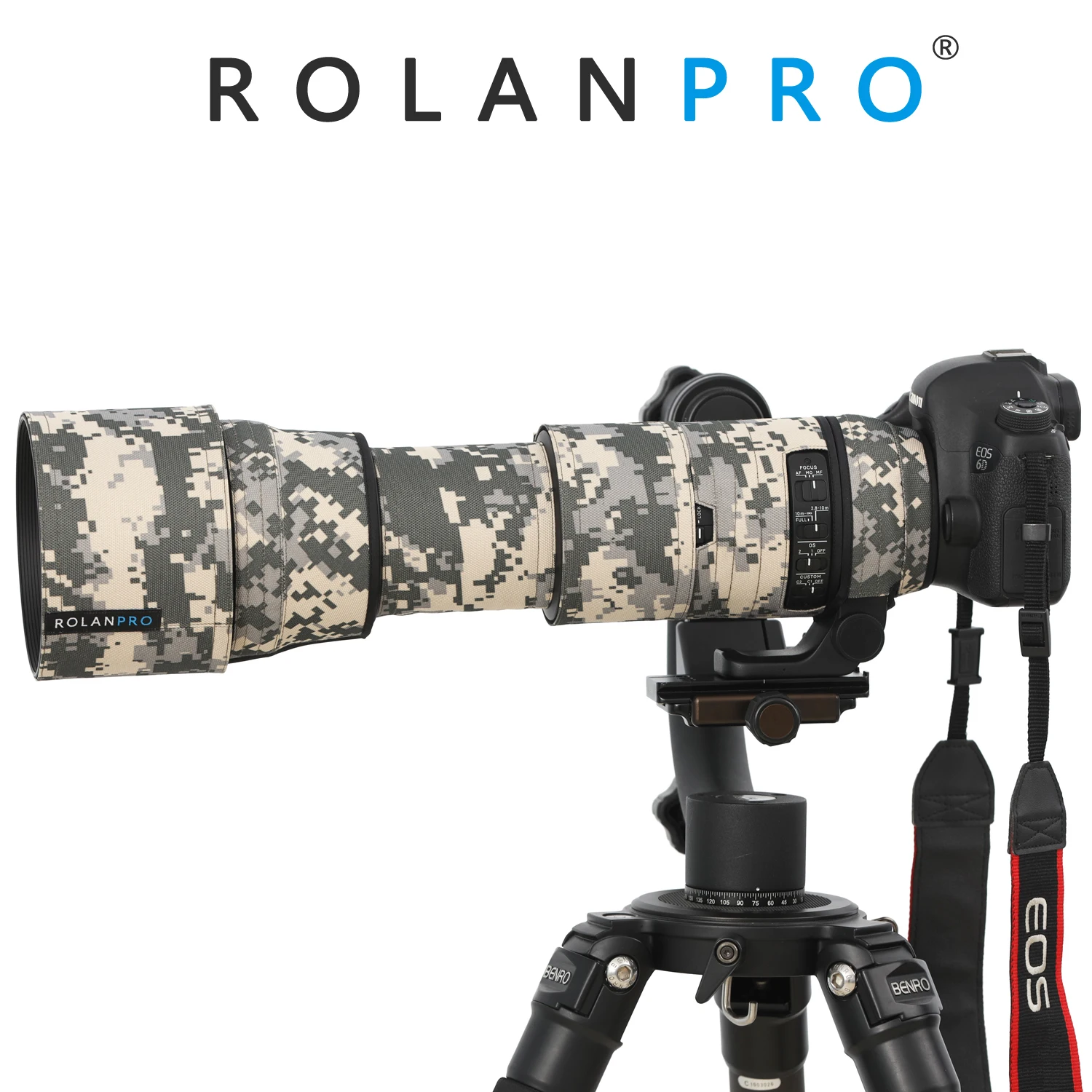Rolanpro-capa de Chuva Camuflada Lente Ajustável para Sigma 150600 mm F5-6.3 dg os Hsm Contemporâneo Versão af Manga de Lente Capa de Armas