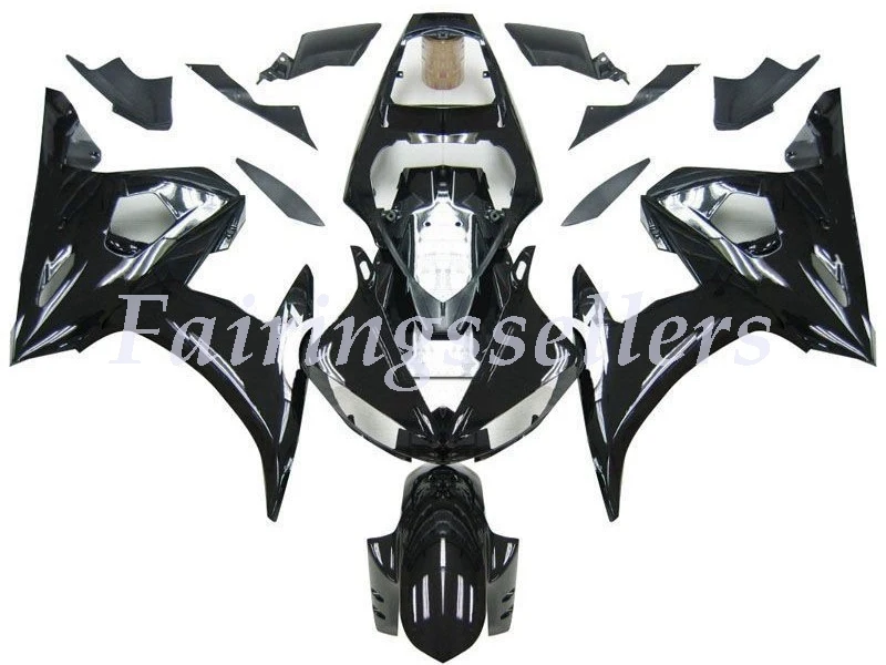 Новые ABS Пластиковые обтекатели, пригодные для Yamaha Обтекатели YZFR6 2003 2004 2005 обтекатель кузова YZF R6 03 04 05 на заказ черный - Цвет: Black