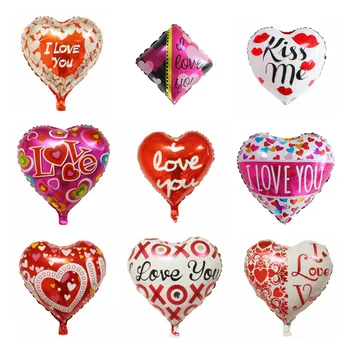 

100pcs/lot 18inch Love Balloon Valentine's Day Wedding Bridal Party I love you Foil Balloons Decor Air Helium Globos Supplies