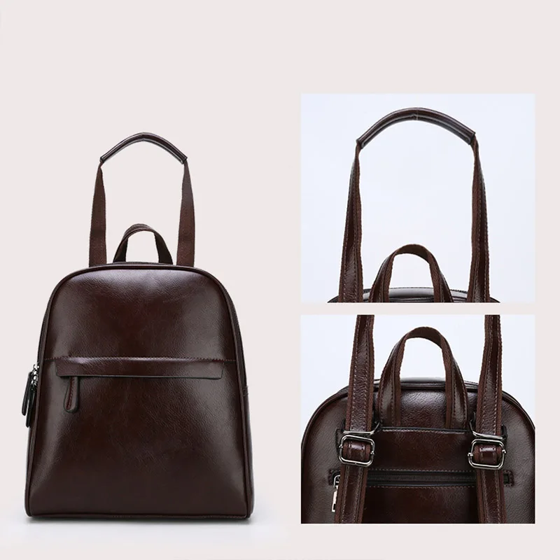 Винтажный женский кожаный рюкзак, рюкзаки, женская сумка на плечо, однотонные школьные сумки для девочек-подростков, рюкзак для путешествий, mochila XA498H