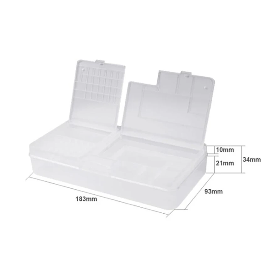 Clear Plastic Organizer Container Storage Box Double Layer Component Systainer Box for Mobile Phone Repair, Screws,Jewelry Beads