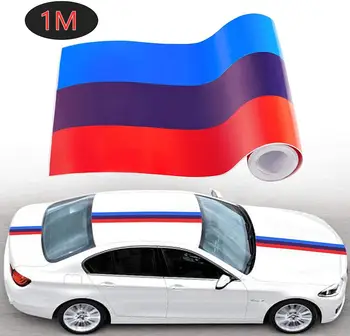 

3-Color Stripe Car Decal for Hood Front/Rear Bumpers Body Side Roof Trunk Racing Modifed Decal Decoration
