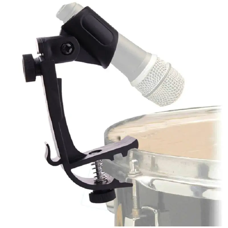 Adjustable Clip On Drum Rim Shockproof Mount Microphone Mic Clamp Stand