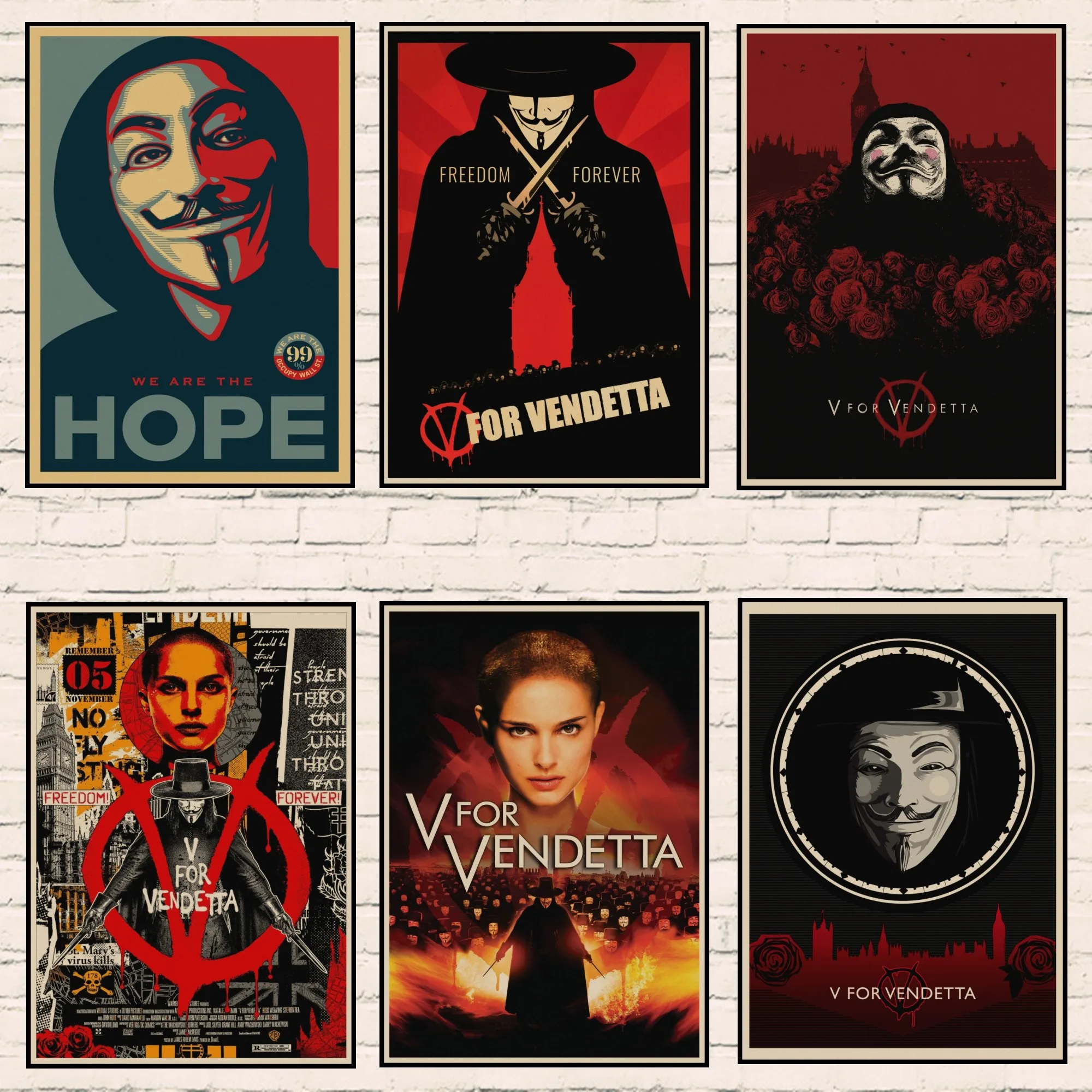 V для Vendetta постер Винтажный Классический ретро фильма настенные наклейки Печать
