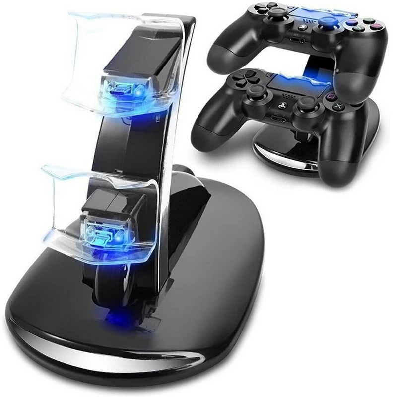 Аксессуары для PS4 зарядная док станция с двумя микро USB PlayStation 4 Dualshock4 подставка