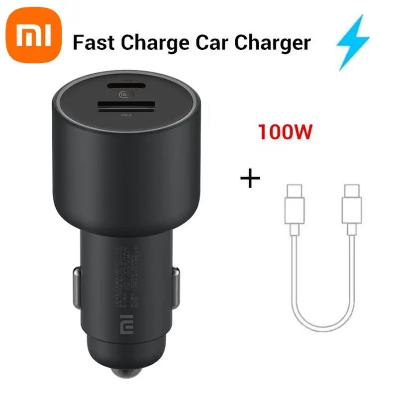 Xiaomi Car Charger 100w Dual Usb Fast Charging Qc Quick Charger Adapter